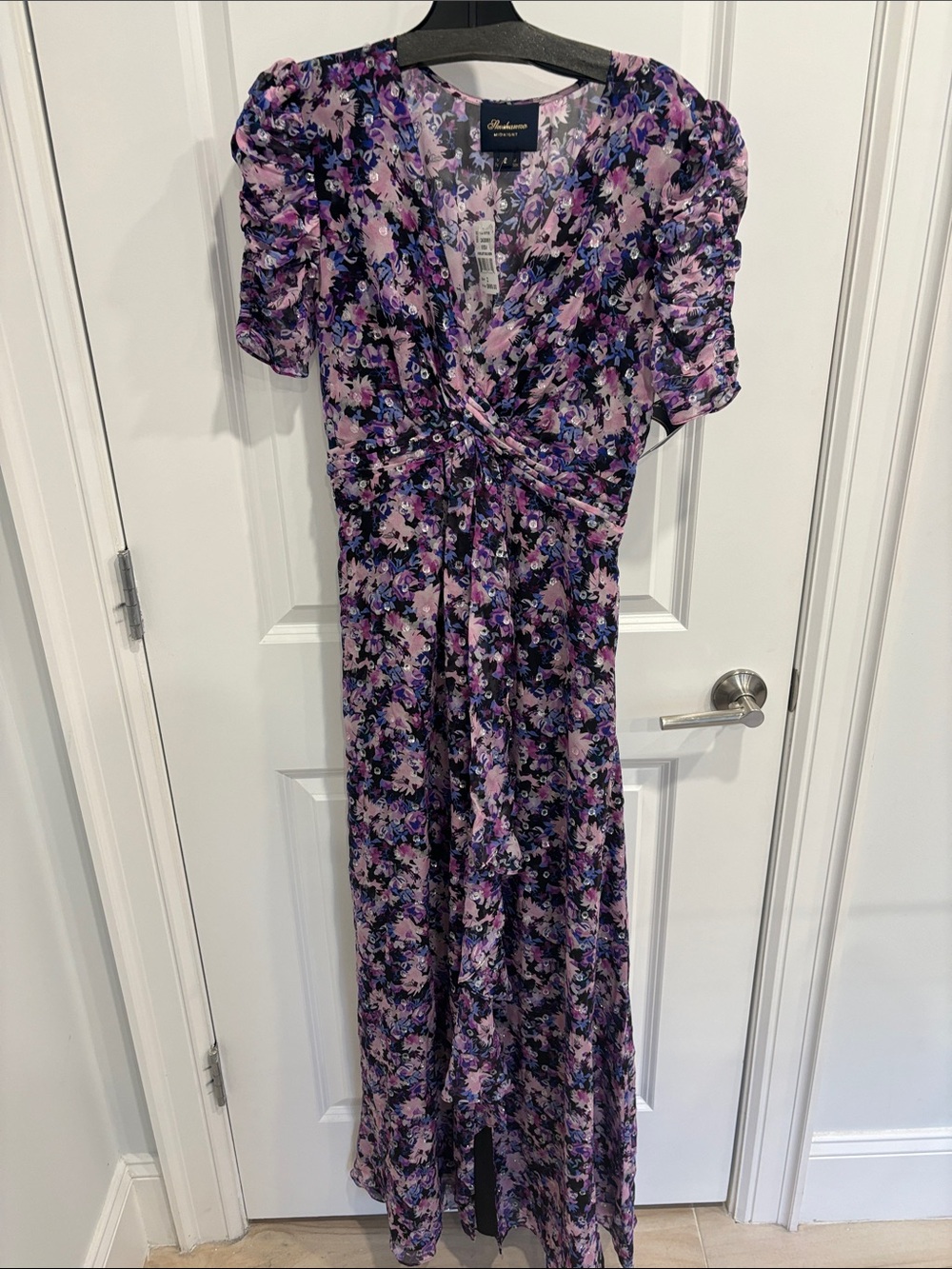 NWT- Shoshanna Marella Petitier Purple Floral Dress size 2 - Picture 6 of 12